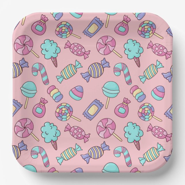 Assiettes en Papier Bonbons, Fête des Douceurs (Recto)