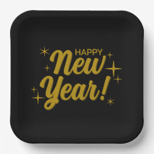 Assiettes en Papier Bonne Année