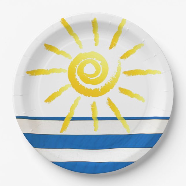 Assiettes en papier “Bright Sunshine” (Devant)