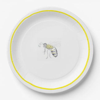Assiettes en papier Buzz & Bloom - dessin de abeil