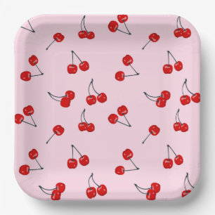 Assiettes en papier Cerises, Fête de fruits rouges