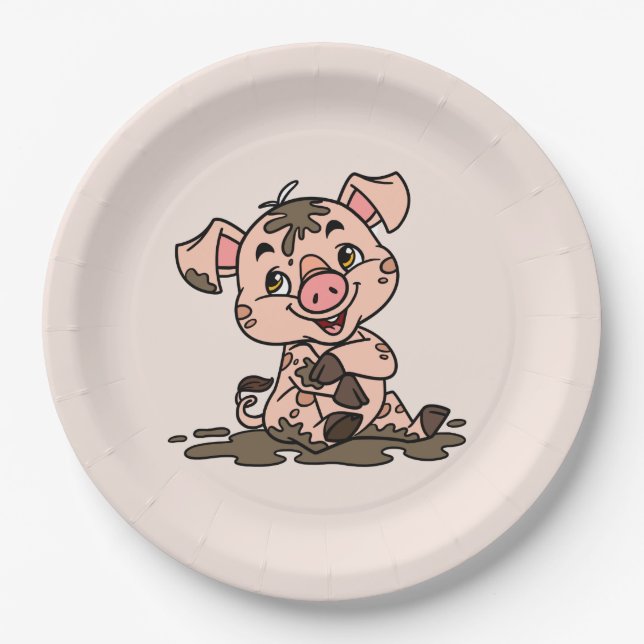 Assiettes en papier Cochon (Devant)