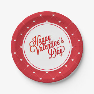 Assiettes en papier coeurs de la Saint-Valentin
