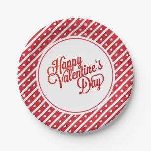 Assiettes en papier coeurs de la Saint-Valentin