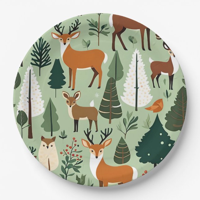 assiettes en papier créatures de noël (Devant)