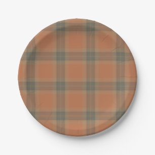 Assiettes en papier crème Tartan