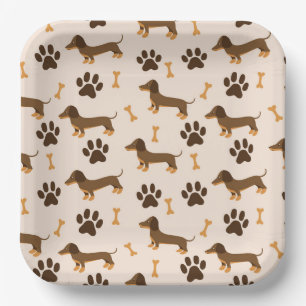 Assiettes en Papier Dachshund, Fête d'anniversaire