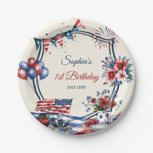 Assiettes en papier d'anniversaire USA patriotique
