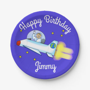 Assiettes en papier d'astronaute