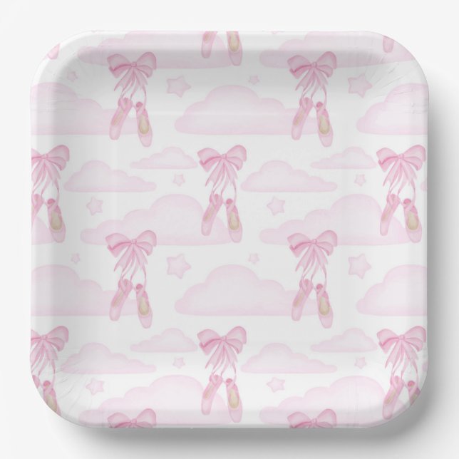 Assiettes en papier de ballet, fête de danse de ba (Recto)