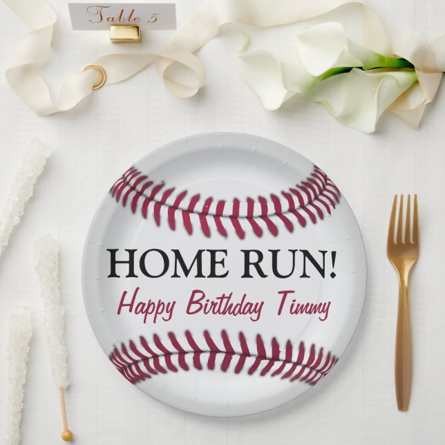 Assiettes en papier de baseball (Mariage)