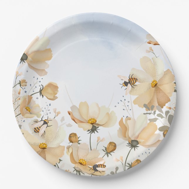 Assiettes en papier de Bee's Meadow (Devant)