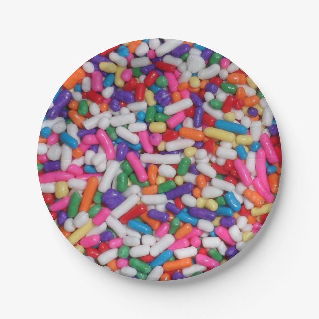 Assiettes en Papier de Crème Glacée Arc-en-ciel de (Devant)
