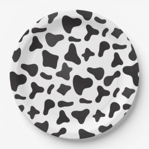 Assiettes en papier de ferme à motif vache anniver