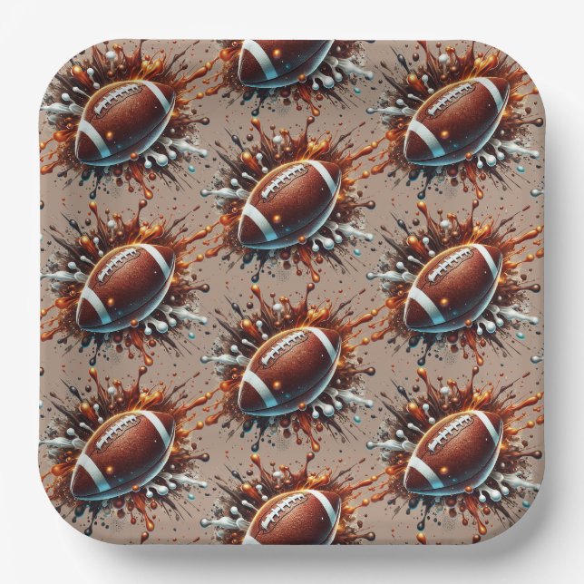 Assiettes en papier de football (Recto)
