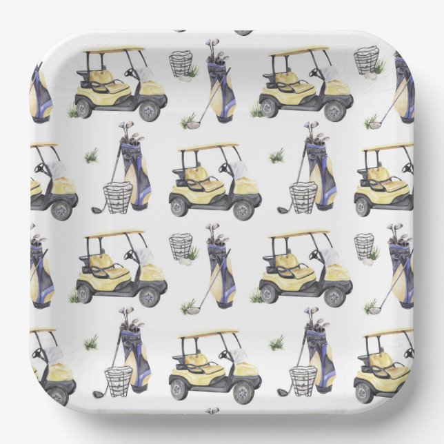 Assiettes en Papier de Golf, Fête d'anniversaire P (Recto)