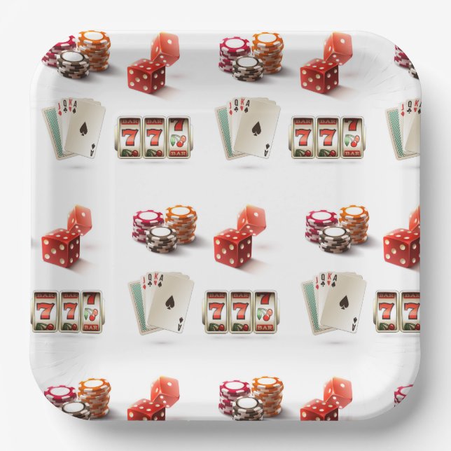 Assiettes en Papier de Jeux de Hasard, Soirée de P (Recto)