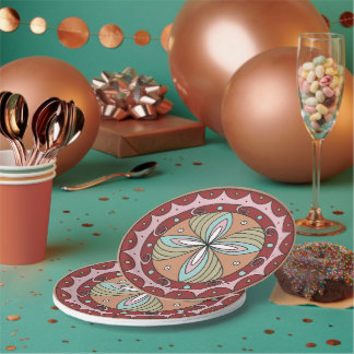 Assiettes en papier de la fleur sacrée de la cultu