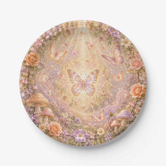 Assiettes en Papier de la Forêt Enchantée de Papil (Devant)