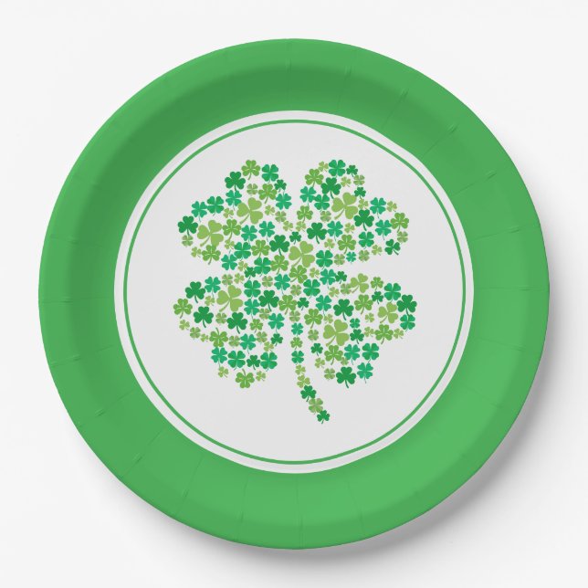 Assiettes en papier de la Saint-Patrick (Devant)
