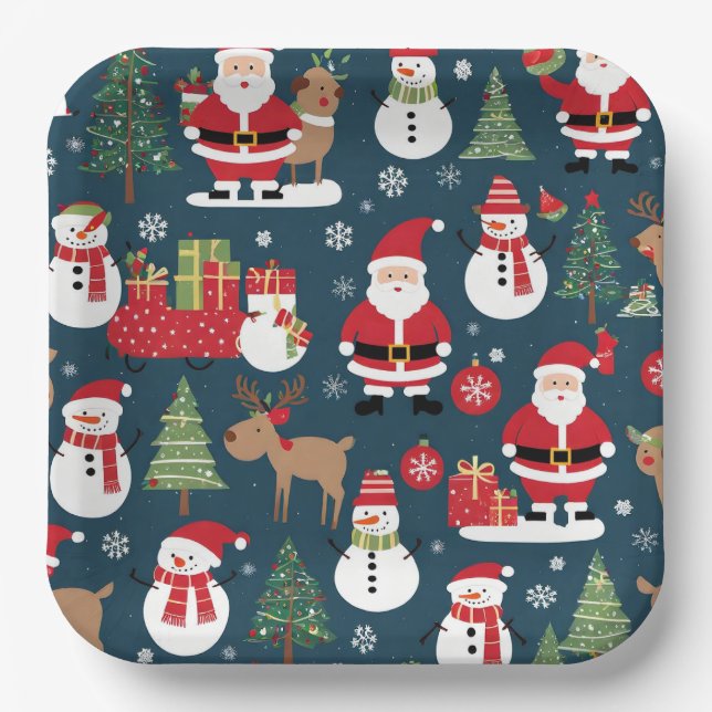 Assiettes en papier de Noël (Recto)