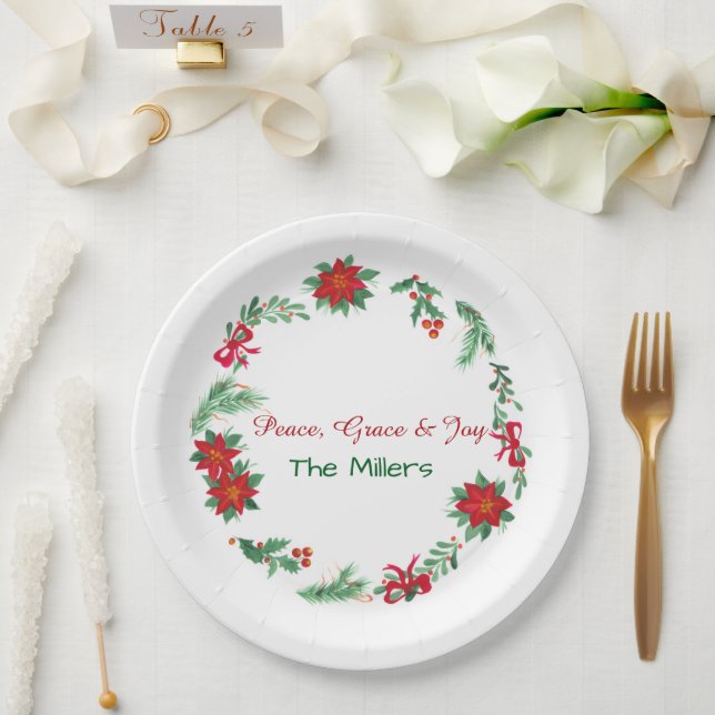 Assiettes en papier de Noël (Mariage)