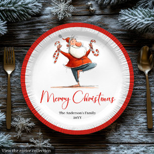 Assiettes en papier de Noël humour Saint-Nicolas m