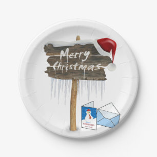 Assiettes en Papier de Noël, Joyeux Noël