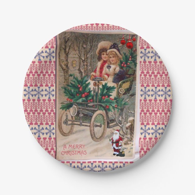 Assiettes en Papier de Noël, Joyeux Noël (Devant)