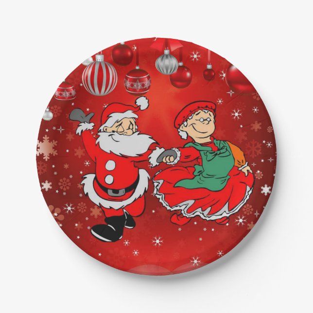 Assiettes en papier de Noël, Père Noël (Devant)