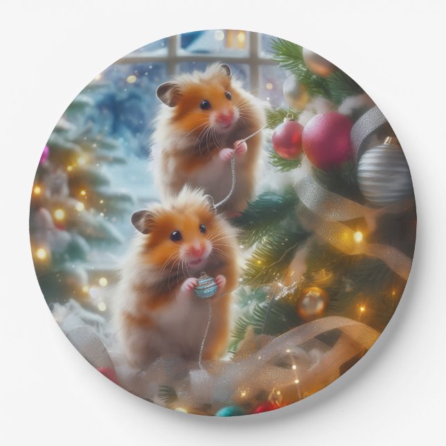 Assiettes en papier de Noël pour hamsters (Devant)