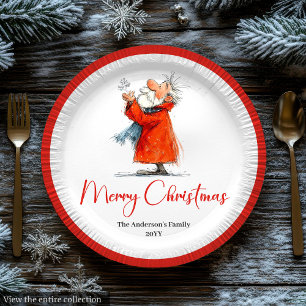 Assiettes en papier de Noël stylées avec humour du