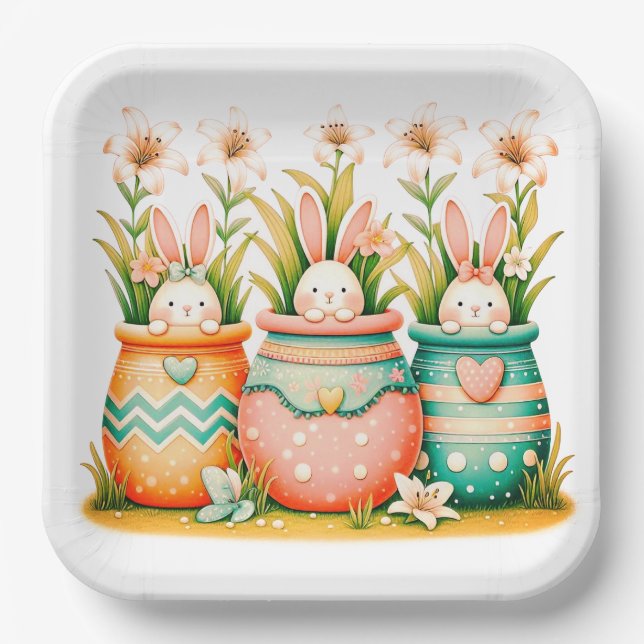 Assiettes en papier de Pâques magnifiques (Recto)