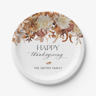 Assiettes en papier de Thanksgiving Fleurs de sais