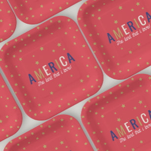 Assiettes en papier décorées pour le 4 juillet Ame