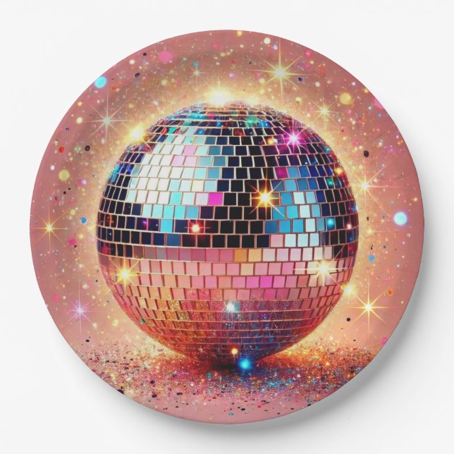 Assiettes en papier disco pailletées ! (Devant)