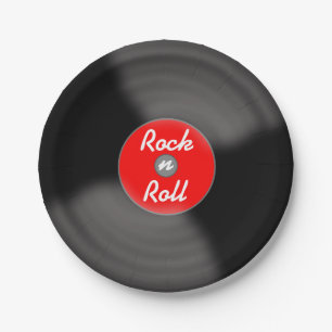 Assiettes en Papier Disque Rock N Roll