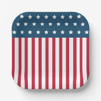 Assiettes en papier drapeau américain patriotique