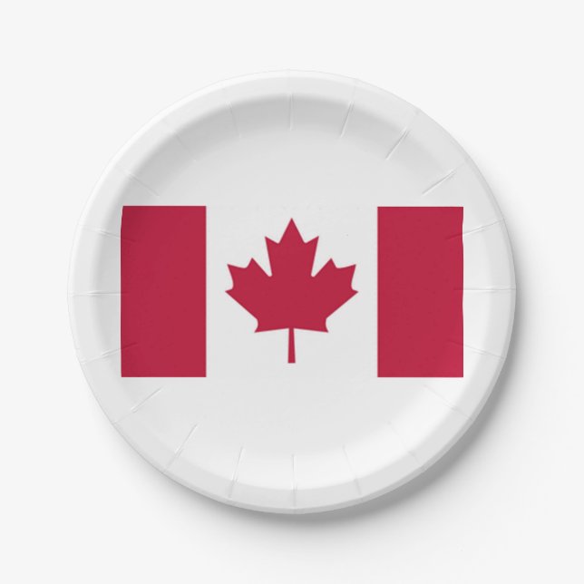 Assiettes en papier drapeau canadien (Devant)