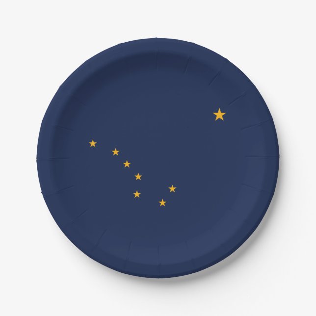 Assiettes en papier Drapeau de l'Alaska (Devant)
