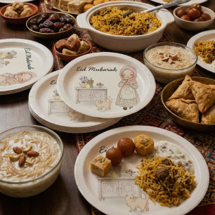 Assiettes en papier Eid Mubarak Fête musulmane