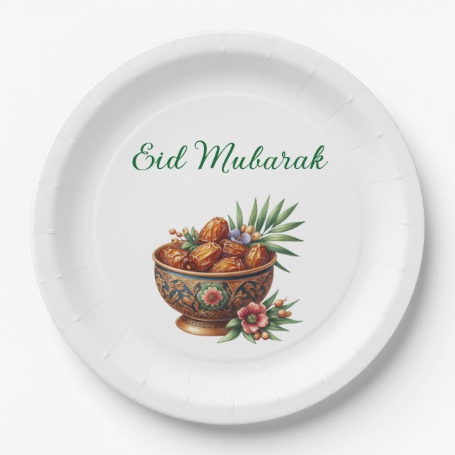 Assiettes en papier - Eid Mubarak Vaisselle (Devant)