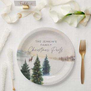 Assiettes en papier élégantes pour fête de Noël