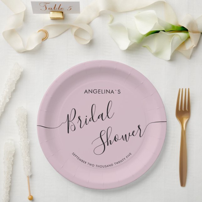Assiettes en Papier Élégantes pour la Mariée (Mariage)