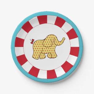 Assiettes en papier éléphant de cirque