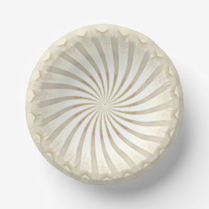 Assiettes en papier en beige crème tourbillon