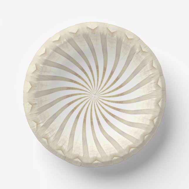 Assiettes en papier en beige crème tourbillon (Recto)