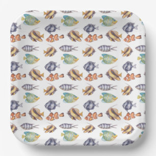 Assiettes en papier en forme de poisson, Fête d'an
