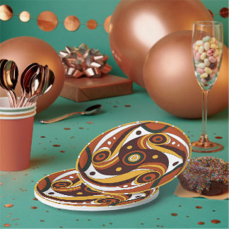 Assiettes en papier en spirale ancienne de la cult