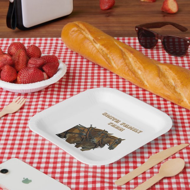 Assiettes en papier Équipe de chevaux de trait bel (Pique-nique)